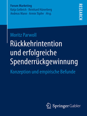 cover image of Rückkehrintention und erfolgreiche Spenderrückgewinnung